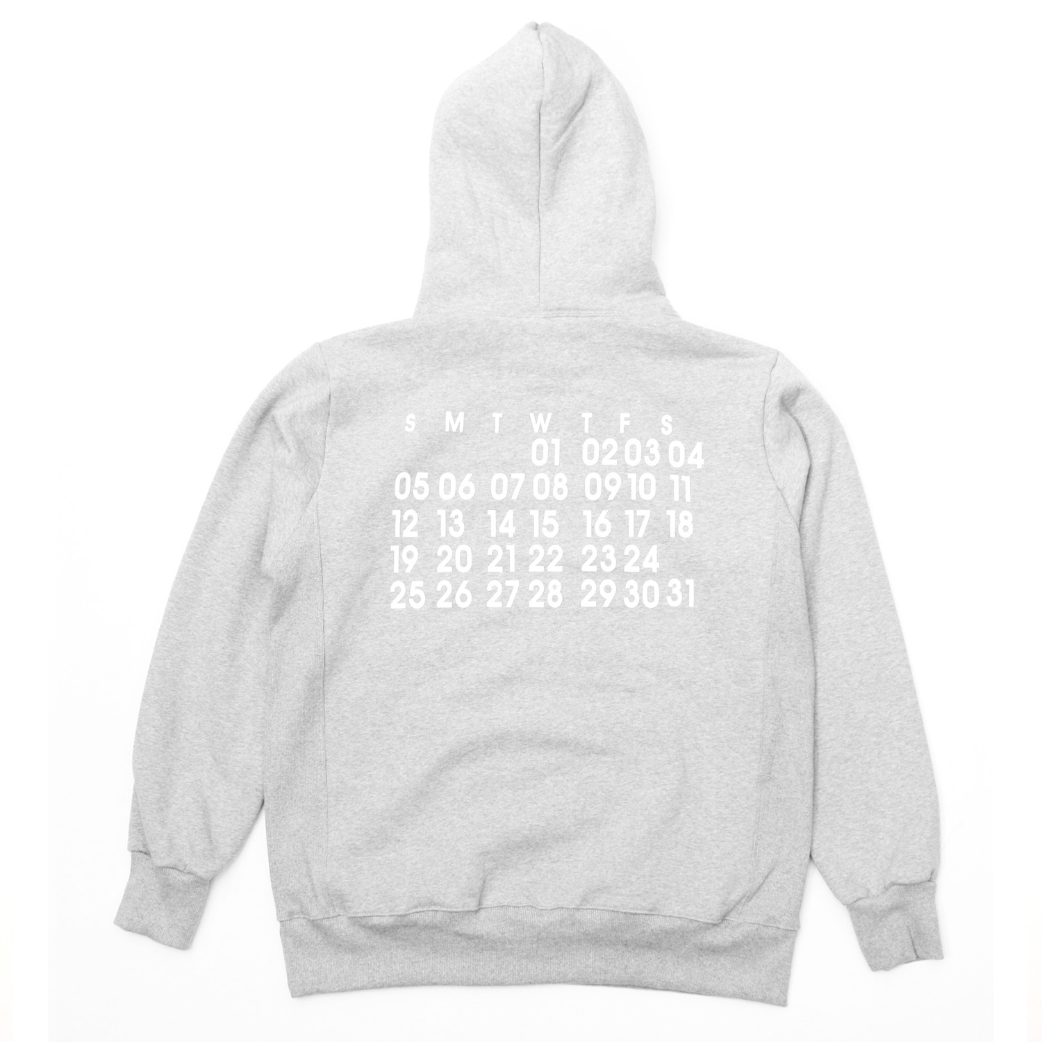 CALANDER PRINTED HOODIE(GREY)