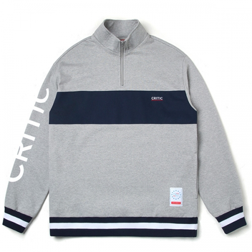 HALF ZIP OVERFIT SWEATSHIRT (GREY)_CTOSACR04MC4