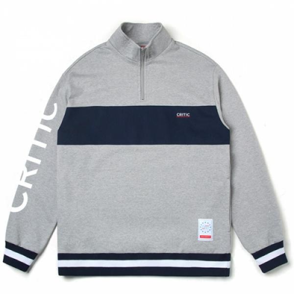 HALF ZIP OVERFIT SWEATSHIRT (GREY)_CTOSACR04MC4