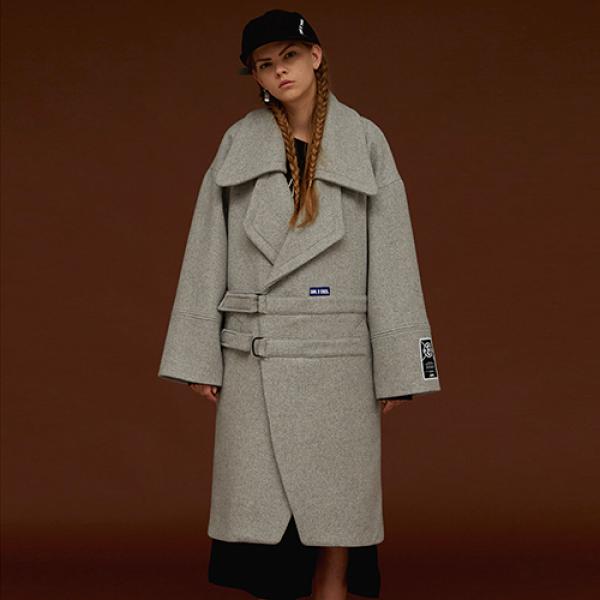 TWO BUCKLE OVERSIZE COAT_GREY