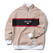 HALF ZIP UP OVERFIT SWEATSHIRT (BEIGE)_CTOEPCR06UE1