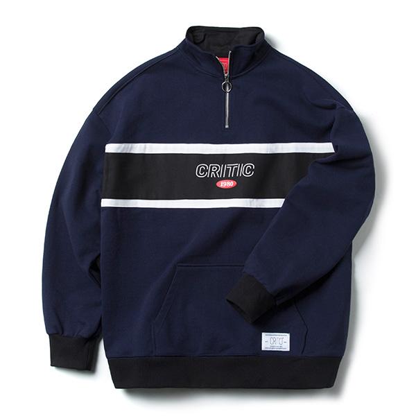 HALF ZIP UP OVERFIT SWEATSHIRT (NAVY)_CTOEPCR06UN0