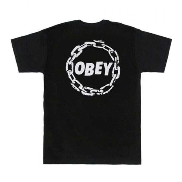(163081376)OBEY JUMBLE CHAIN TEE-BLK
