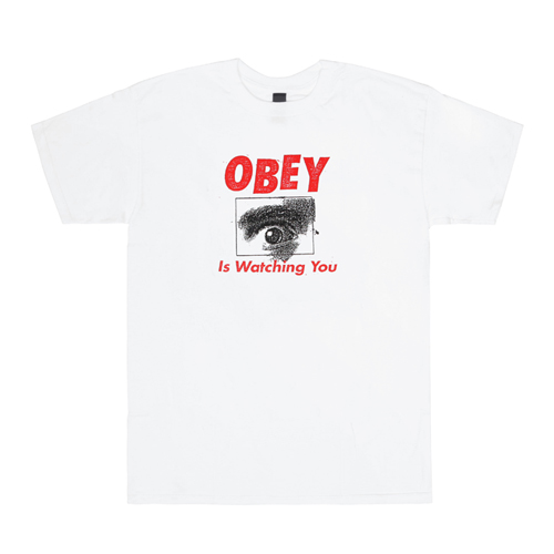 (163081386)OBEY IS WATCHING YOU TEE-WHT