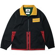 COLOR-BLOCK RETRO SPORTS JACKET-BLACK