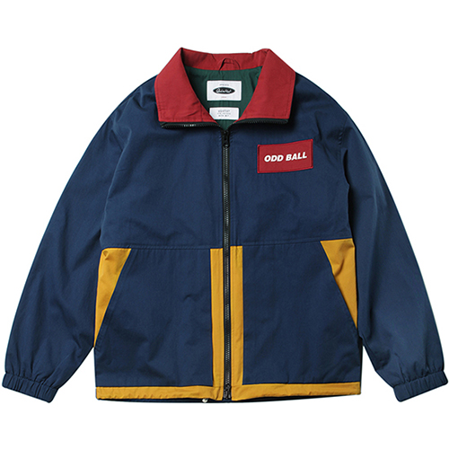 COLOR-BLOCK RETRO SPORTS JACKET-BLUE