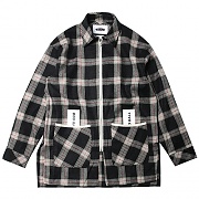 OVERSIZE CHECK SHIRTS-JACKET-BLACK