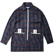 OVERSIZE CHECK SHIRTS-JACKET-BLUE