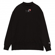 SINGLE ROSE MIDNECK SWEATSHIRT BLACK