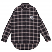 HEART ROSE FLANNEL CHECK SHIRT BLACK