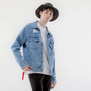 OVERSIZE RAGLAN DENIM JACKET-LIGHT BLUE