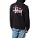 BASIC STUSSY ZIP HOOD-BLK(PINK)