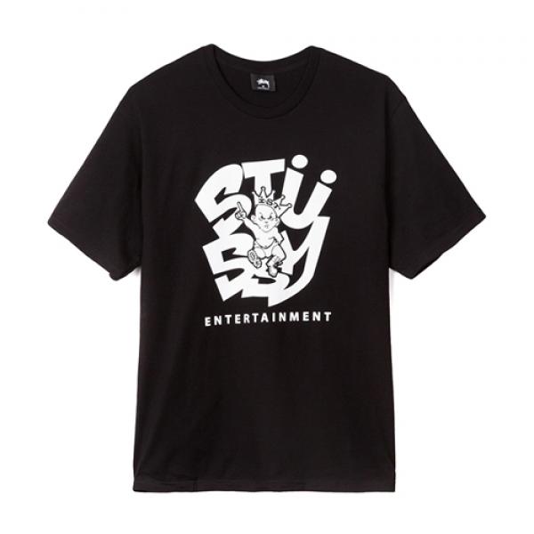 STUSSY ENT. TEE-BLK