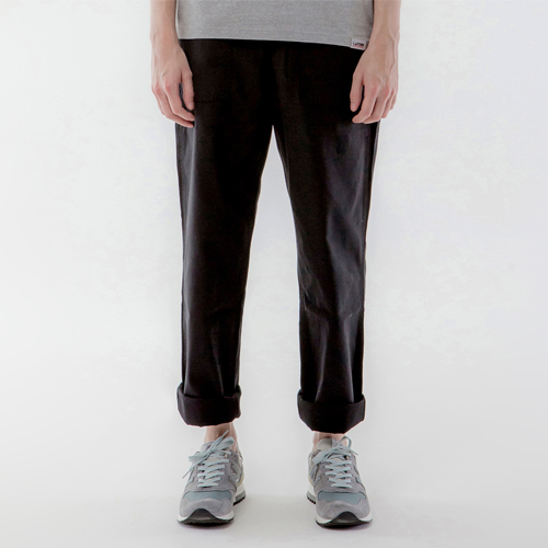 REVERSED TWILL FATIGUE PANTS-BLACK