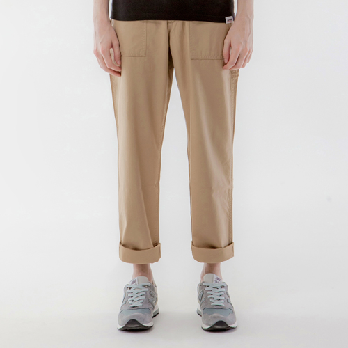 REVERSED TWILL FATIGUE PANTS-BEIGE