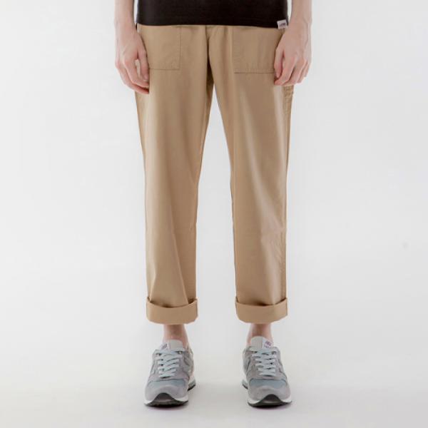 REVERSED TWILL FATIGUE PANTS-BEIGE