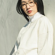 Logo Embroidery Half Zip-up Sweatshirt_White&Ivory