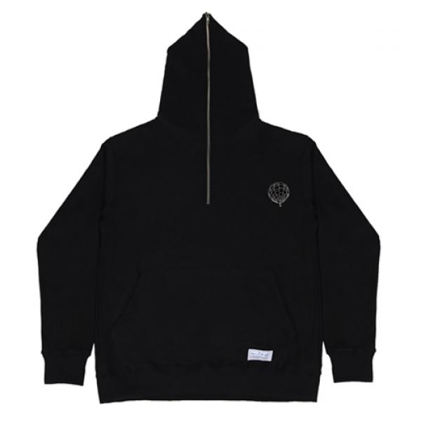 [ī 㿵 ]TRIPSHION AIRBALLOON HALF ZIPPER HOODIE - BLACK