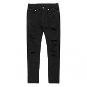 DAMAGED DENIM PANTS GS [BLACK]