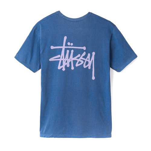 BASIC STUSSY PIG. DYED TEE-INDIGO