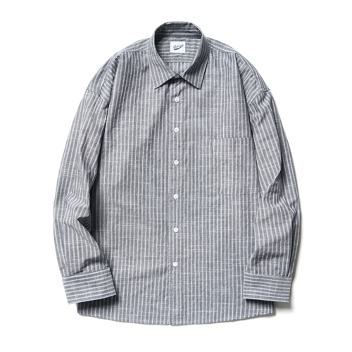 Ticking Stripe Shirts Dark Gray