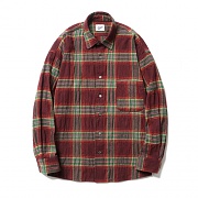 Plaid Check Shirts Burgundy