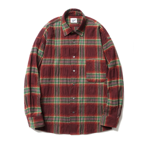 Plaid Check Shirts Burgundy