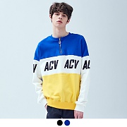 HALF ZIP UP ACV COLOR BLOCK SWEATSHIRT