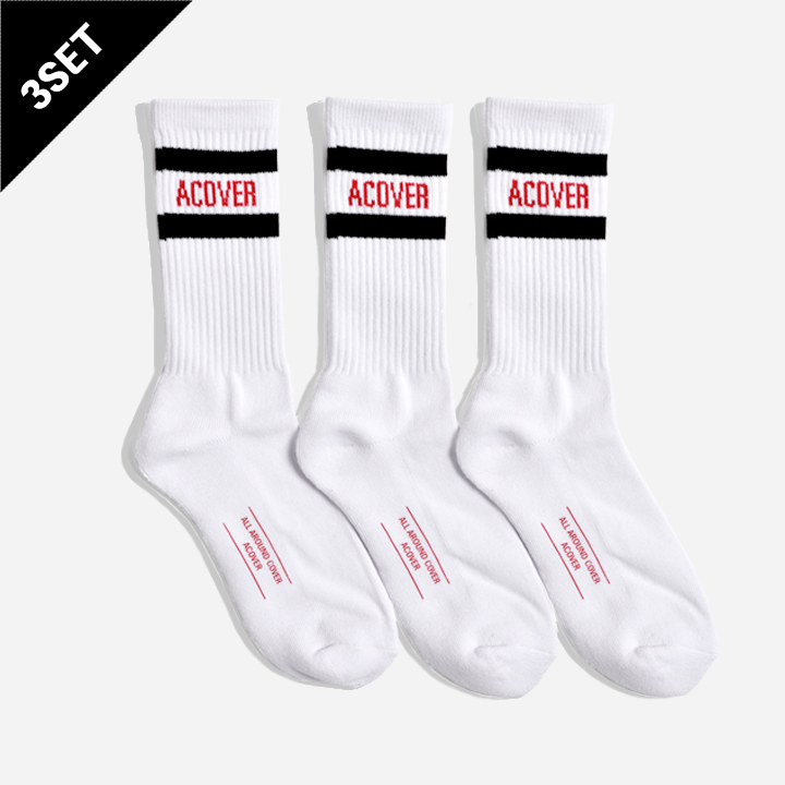 [3 SET]UNISEX ACOVER STRIPE SOCKS