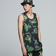 [ROMANTIC CROWN] TROPICAL LEAF SLEEVELESS_BLACK