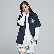 [ROMANTIC CROWN] TROPICAL NIGHT SHIRT_NAVY
