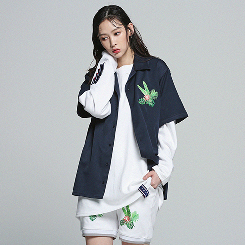 [ROMANTIC CROWN] TROPICAL NIGHT SHIRT_NAVY