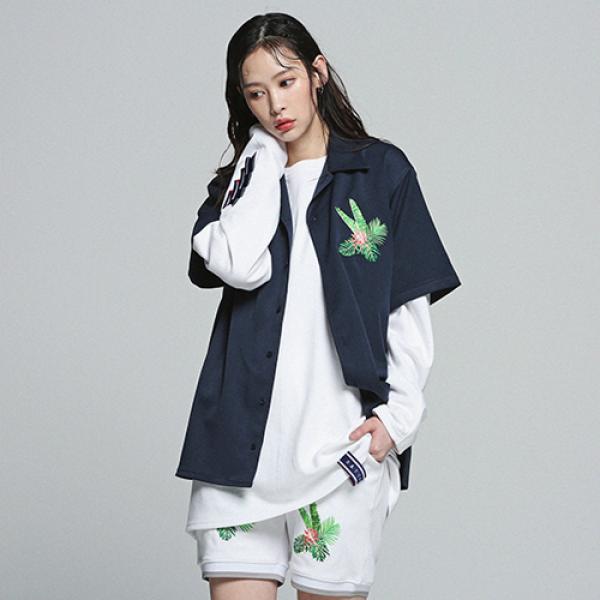 [ROMANTIC CROWN] TROPICAL NIGHT SHIRT_NAVY