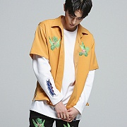 [ROMANTIC CROWN] TROPICAL NIGHT SHIRT_MUSTARD