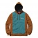 2-Tone Hooded Work Jacket-Duck Brown