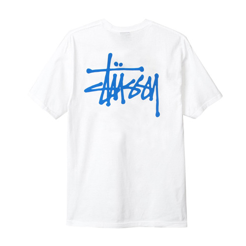 BASIC STUSSY TEE-WHITE(BLUE)