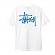 BASIC STUSSY TEE-WHITE(BLUE)