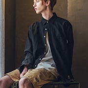 Unisex Classic Linen Shirt-Black