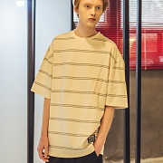 UNISEX Oversize Border Tee-Ivory