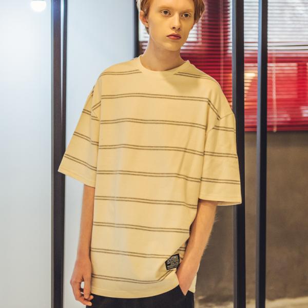 UNISEX Oversize Border Tee-Ivory