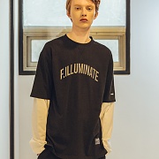 UNISEX Sleeve Layered Logo Tee-Black