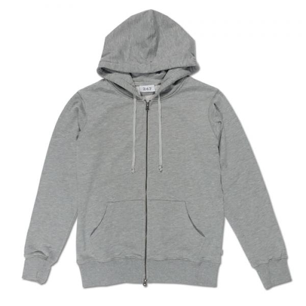247SEOUL STANDARD LIGHTWEIGHT ZIP-UP HOODIE GREY