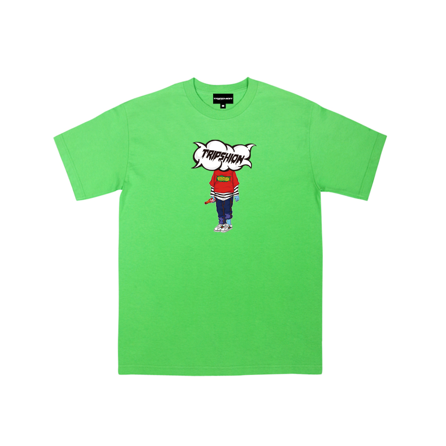 TRIPSHION TRIPPY WAL T-SHIRTS - LIME