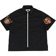 FIERCE ZIPPER-UP SHIRTS-BLACK