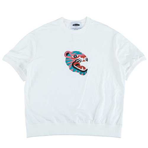 TIGER 2/1 JERSEY SWEAT-WHITE
