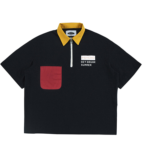 COLOR-BLOCK 2/1 ZIP-UP PK-BLACK