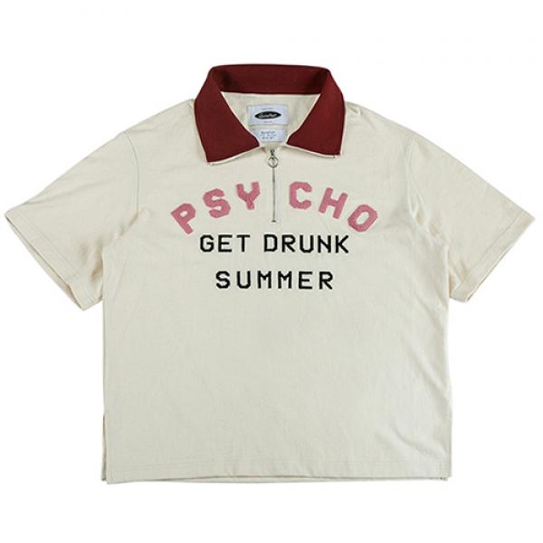 PSYCHO 2/1 ZIP-UP HI-NECK JERSEY-IVORY