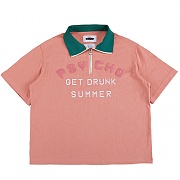 PSYCHO 2/1 ZIP-UP HI-NECK JERSEY-PINK