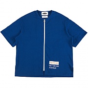 COLLAR-LESS 2/1 ZIP-UP JERSEY-BLUE