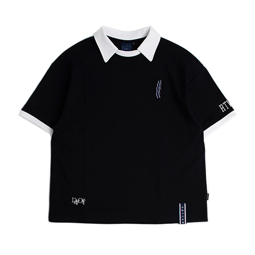 [ROMANTIC CROWN] DAY OFF COLLAR T SHIRTS_NAVY
